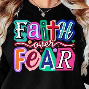 Faith Over Fear Svg Png, Retro Christian Design (Digital Download)
