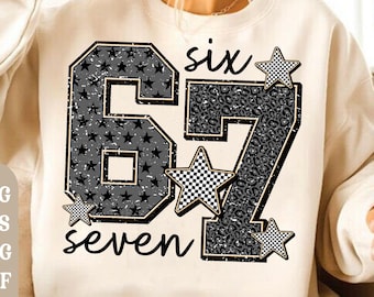Six Seven 67 SVG, Meme divertente 6 7 SVG, 67 Svg Png, Download digitale