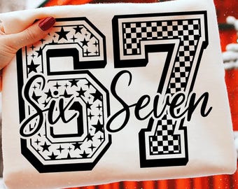 Funny Six Seven Meme SVG, Trendy Viral Design (Digital Download)