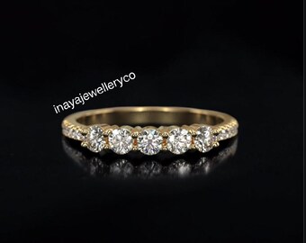 Aliança de casamento em filigrana de moissanita, ouro rosa, diamante, curva, estilo art déco com folhas, alianças combinando, aliança vintage de compromisso para mulheres.