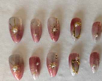 Ręcznie robione żelowe paznokcie wielokrotnego użytku, imitacja akrylu