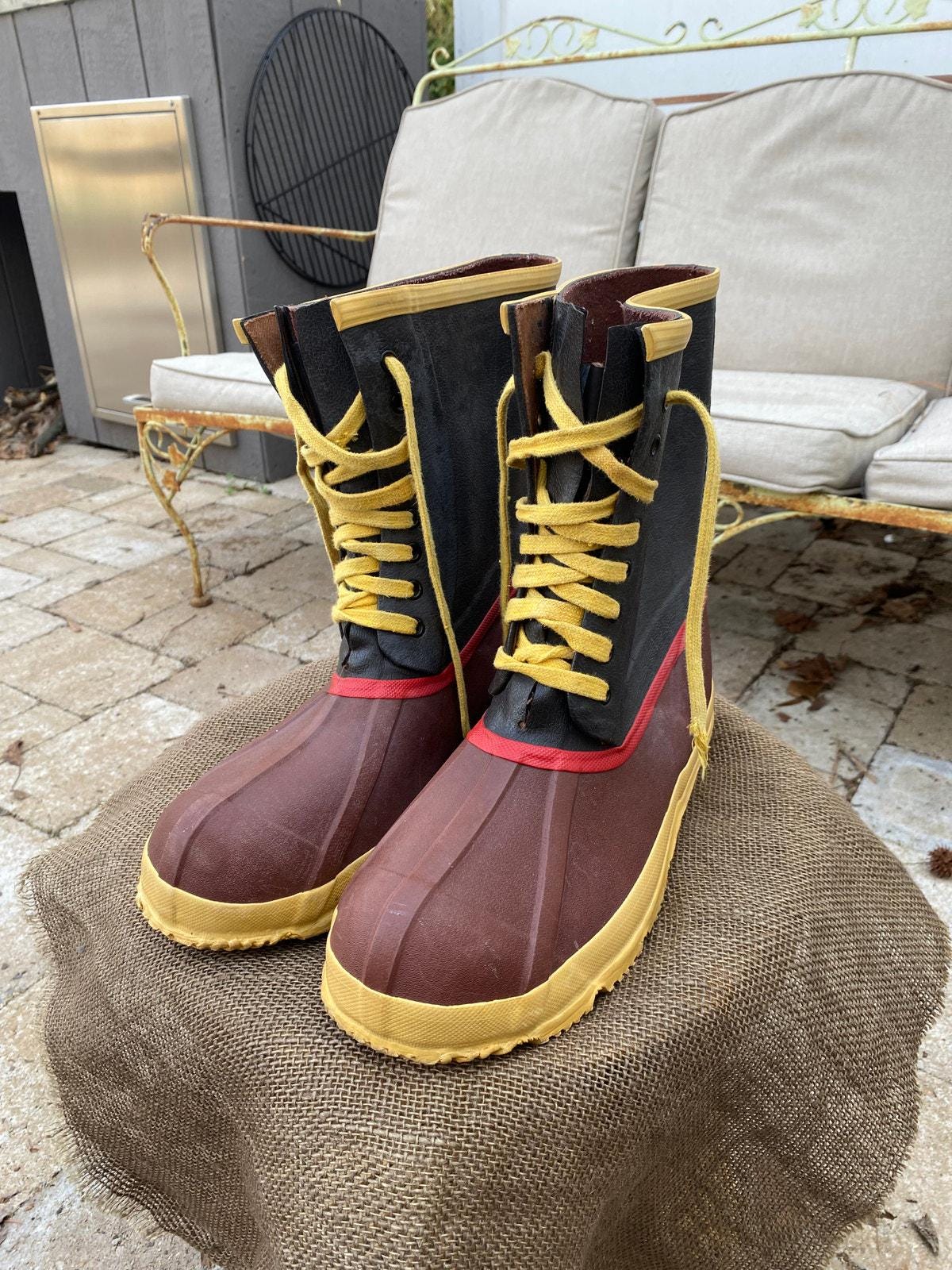 Explorers Steel Shank Mens 9 Wool Lined Lace Up Waterproof Duck Boots Vintage Steel Shank Boots - Etsy main image 2