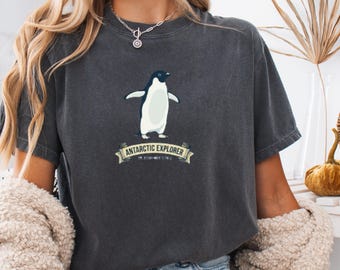 Antarctic Explorer Penguin Shirt South Pole Est 2026 Vintage Badge White Youth Tee