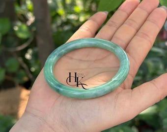 Klasse A Natürliche grüne Jade Armband, chinesische Jade Armband, natürlicher Jade Schmuck, Jade Armband, Jade Schmuck für Frauen, 55 mm
