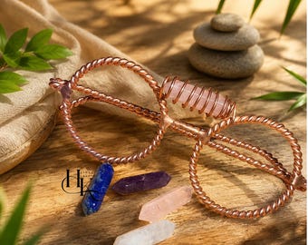Handmade Pure Copper Tensor Glasses, Sacred Geometry Eyewear, Crystal Options,Pure Copper Tensor Glasses with Crystal Gemstones