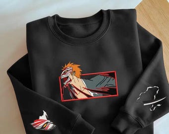 Epic Shinigami Embroidered Hoodie, Anime Manga Gift