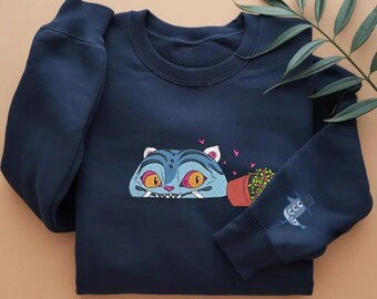 Embroidered Demon Hunter Tiger Crewneck – Anime Kpop Sweatshirt