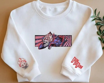 Anime Embroidered Hoodie, Ghost & Alien Sweatshirt, Seiko Turbo Grandny-style Top, a unique embroider