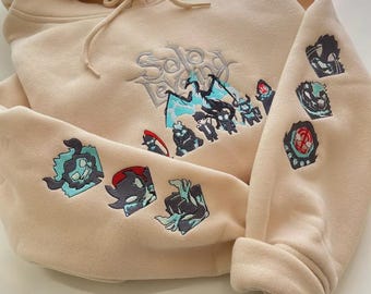 Embroidered Anime Sweatshirt, Solo Leveling-Inspired Design, Shadow Monarch Hoodie, Double Dungeon Top, Perfect Gift for Anime Fans