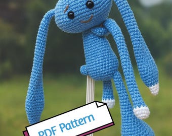 Patrón de ganchillo para sujetar cortinas con forma de conejito / Decoración infantil amigurumi, soporte para ventana con forma de animal (hazlo tú mismo) / PDF: Inglés