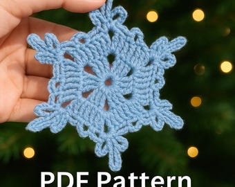 Schneeflocken Ornament Häkelanleitung | Winter Wonderland Weihnachtsdeko, Weihnachtsbaum DIY | PDF: Englisch