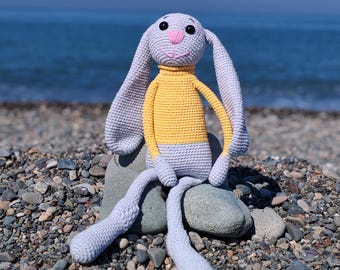 Handmade Easter Bunny Plush | 50 cm Large Amigurumi Rabbit Toy, Soft Cotton Stuffed Animal