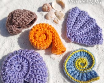 Häkelmuster-Set mit Muscheln | 5 maritime Amigurumi-Designs (PDF-Download)