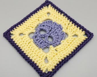 Skull Granny Square Crochet Pattern | Gothic Halloween Motif (PDF English)