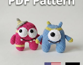 Crochet Monster Keychain Pattern | Amigurumi Creature Tutorial (PDF Download)