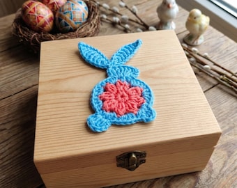Gehäkelte Häschen-Applikation Muster | Flower Grandma Square Oster Dekor (PDF-Muster)