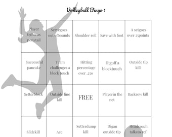 Bingo de vôlei para impressão