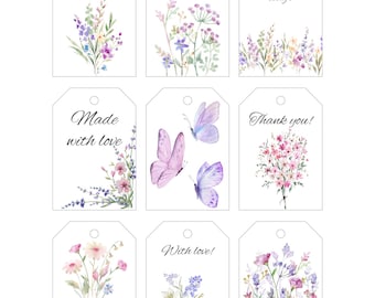 Etichette regalo floreali - Stampabili