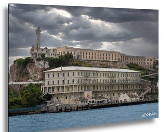 Alcatraz Island Dock Photo, San Francisco Prison Entrance Print, Historic Alcatraz Architecture Wall Art, California Bay Photography