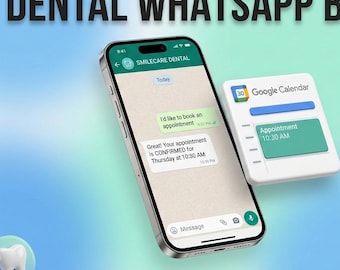 Dental Clinic WhatsApp Chatbot Automation n8n Workflow .json | Google Calendar & CRM Integration for Dentists | PDF Setup Guide Included