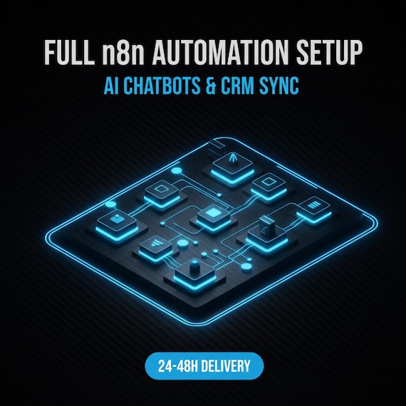 Custom n8n Automation Setup Service | AI Chatbot, Lead Gen and CRM Sync | Done-For-You Business Workflows and API Integration in 24 Hours