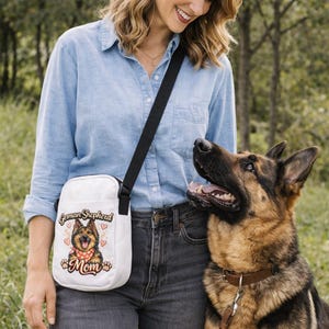 German Shepherd Pet Mom Purse GSD Crossbody Bag Compact Everyday Satchel Handbag Dog Lover Present Special Occasion Gift for Shepherd Mom