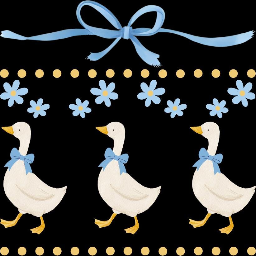 Vintage Goose PNG/SVG *digital File* Blue Bow Flowers Ribbon Goose - Etsy