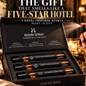 Hotel Inspired Room Spray Gift Set, Luxury Home Fragrance Gift Box