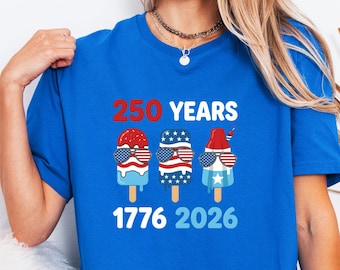 1776 2026 Boy Outfit, Retro Popsicle Tee, USA 250th Kids Shirt, 4th Of July Top, Independence Day Gift