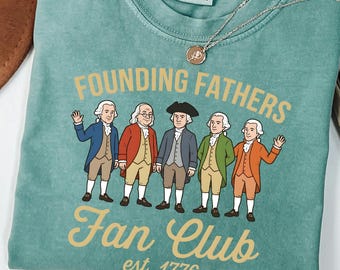 1776 Vintage American History Tee, Founding Fathers Fan Club Shirt, Fourth of July Top, Patriot Civics Merch, Social Studies Teacher Gift