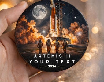 Artemis II Ornament, Personalized Rocket Launch Keepsake, Custom Name Space Decor (Acrylic)