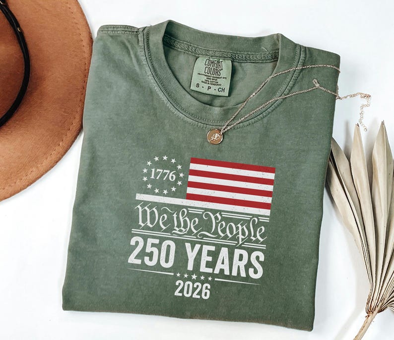 Vintage 1776 Top, America 250 Tshirt, 2026 Independence Day Gift For Him, USA Patriotic Clothing, We The People Tshirt image 7