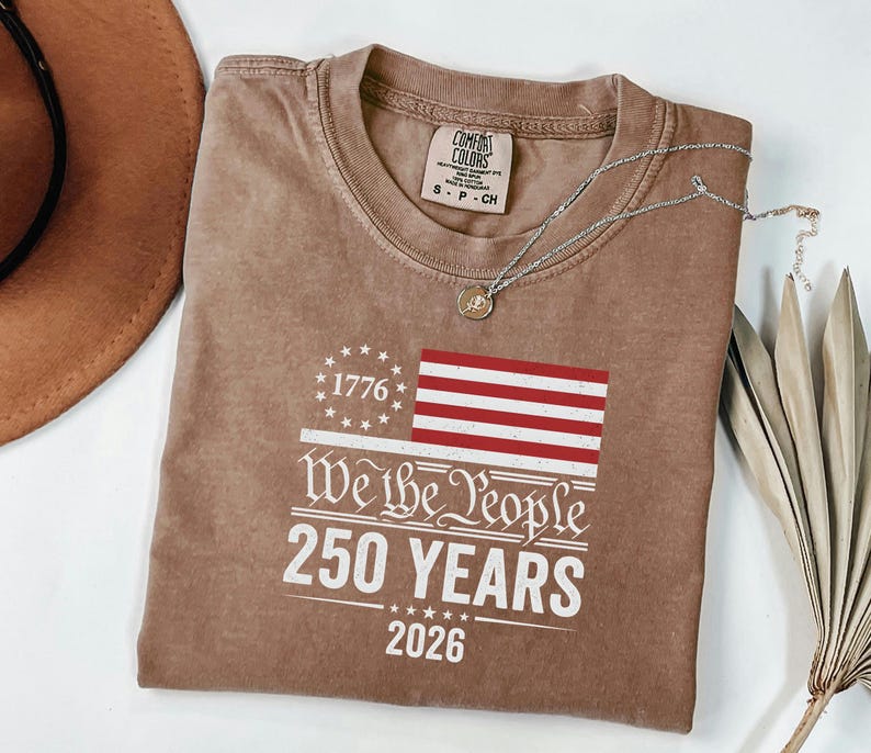 Vintage 1776 Top, America 250 Tshirt, 2026 Independence Day Gift For Him, USA Patriotic Clothing, We The People Tshirt image 4