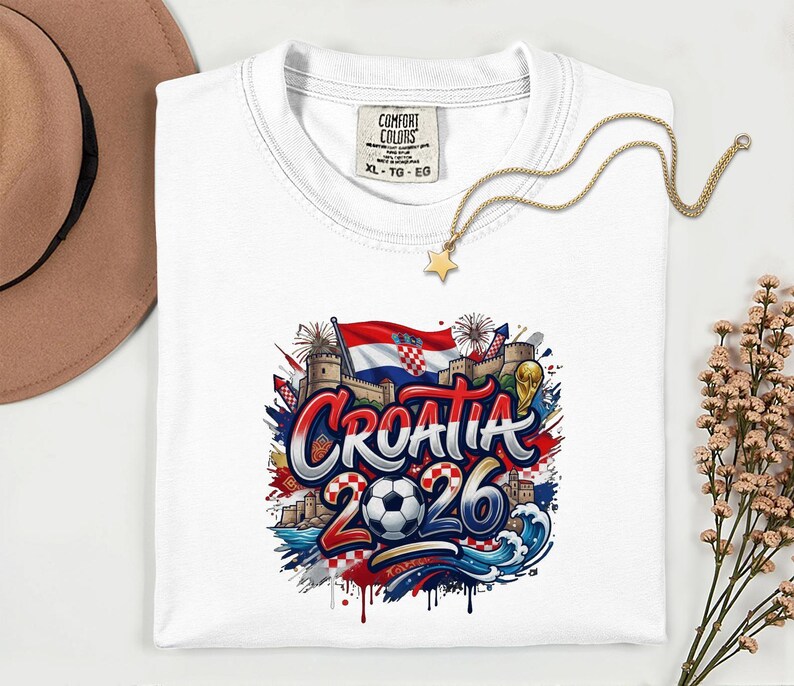 Croatia 2026 Soccer Shirt Comfort Colors®, Football Sports Fans Country Gift Tee, World Tournament Style Graphic Unisex T-Shirt image 17