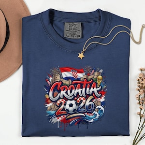 Croatia 2026 Soccer Shirt Comfort Colors®, Football Sports Fans Country Gift Tee, World Tournament Style Graphic Unisex T-Shirt image 13