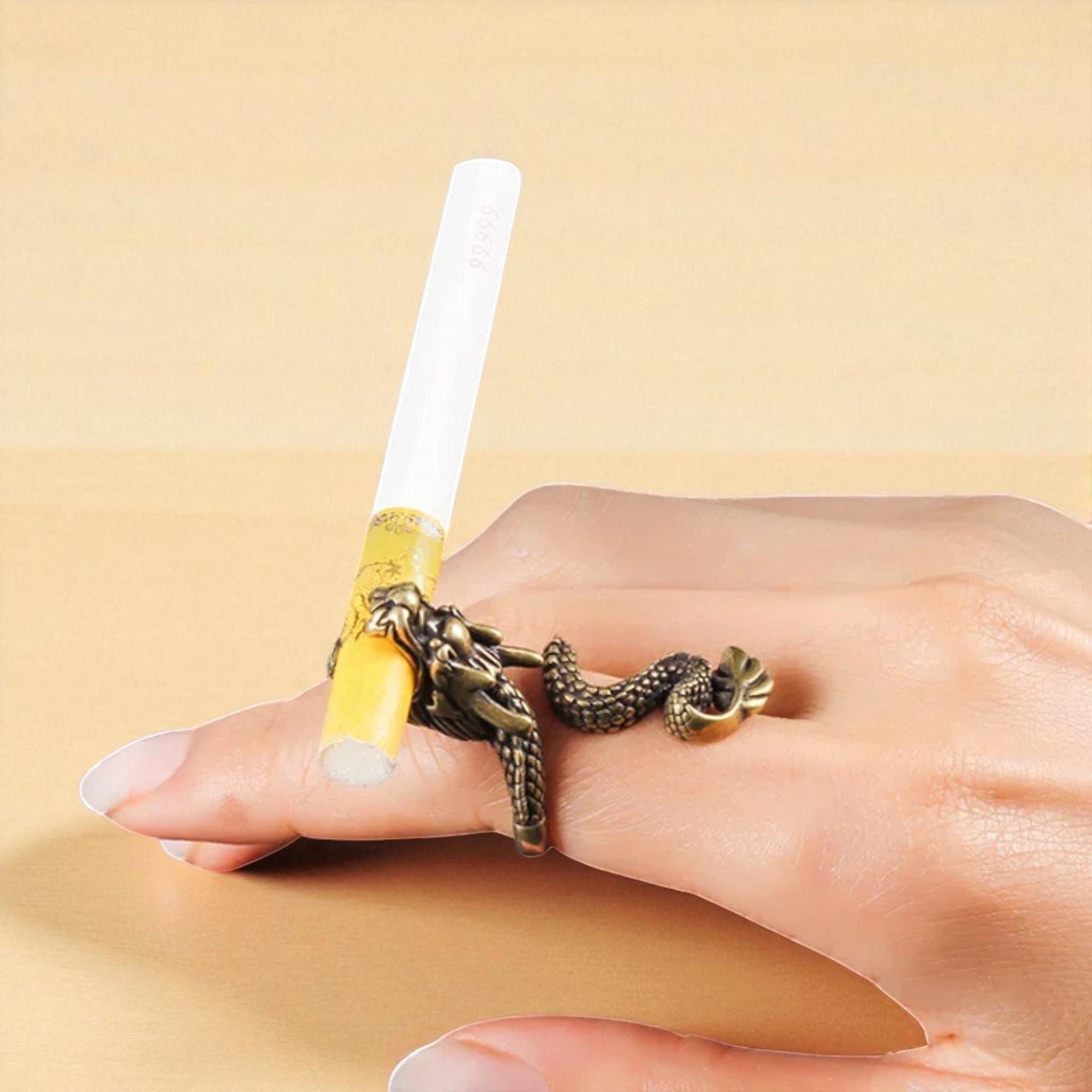 cigarette holder ring Retro Dragon Adjustable Cigarette Holder Ring