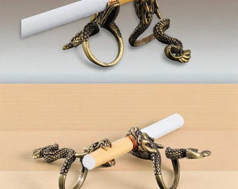 Retro Dragon Adjustable Cigarette Holder Ring