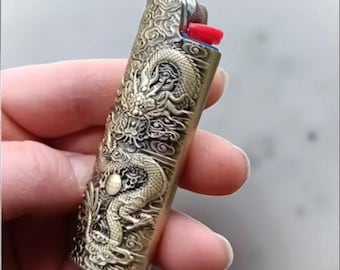 Dragon Metal Lighter Case for BIC J6