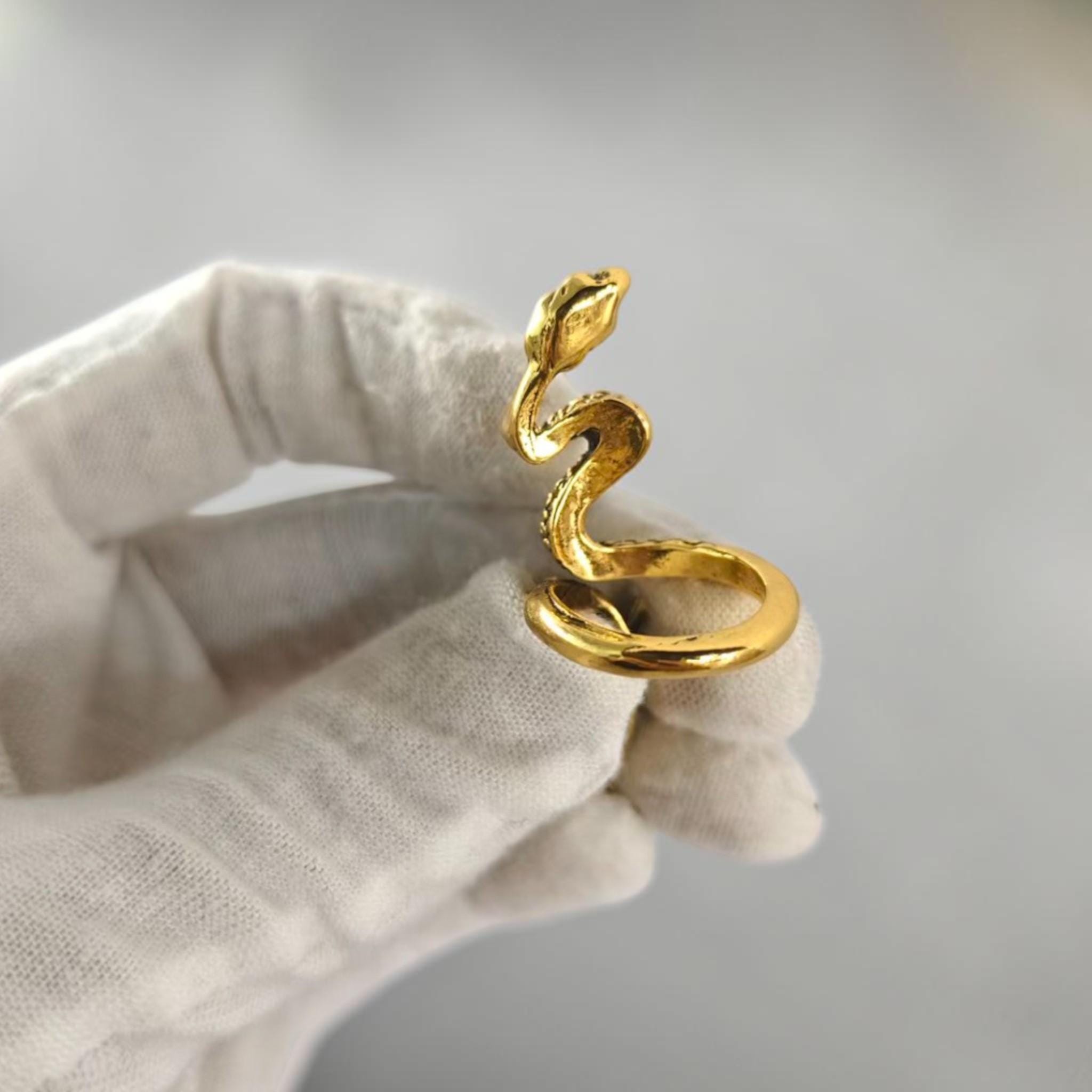 gold cigarette holder ring Retro Punk Dragon for Men Women Bronze Adjustable Ring New Cigarette Holder Smoke Ring: Long