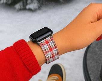 Correa de reloj con diseño de cuadros navideños, 38-41 mm, regalo para él/ella, accesorio de moda, estilo de temporada, joyería tecnológica, regalo de Navidad, temporada
