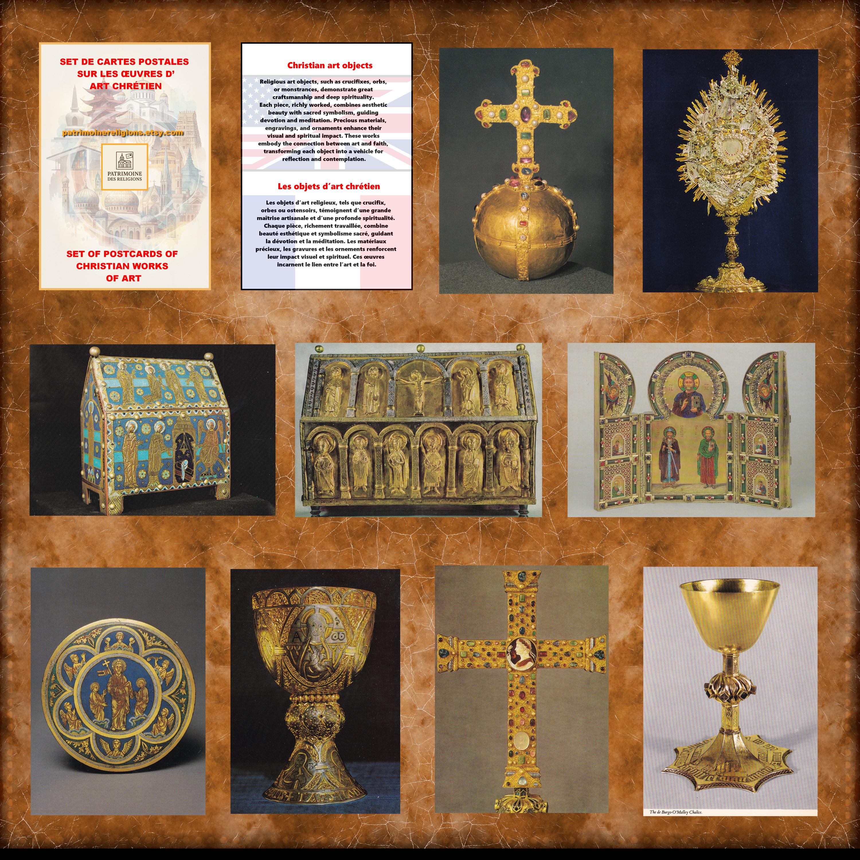 Lot De 8 Objets Religieux Chrétiens Divers - Collection France