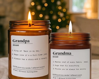 Grandpa Definition Candle, Custom Grandpa Birthday Gift, Funny Gift for Grandpa, Gift for Grandparents, Christmas Gift, Scented Soy Candle