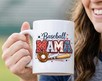 Baseball Mama Mug, Baseball Mom Coffee Mug, Baseball Mom Gift, Sports Mom Mug, Game Day Baseball Mom Cup, Mother's Day Gift for Baseball Mom