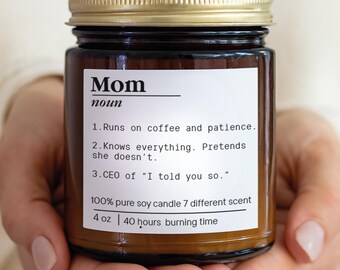 Custom Name Definition Candle, Funny Birthday Gift, Personalized Christmas Gift For Mom, Gift For Her, Christmas Gift, Birthday Gift