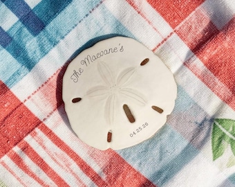 Customizable Sanddollar Place Card: Made Fast, Coastal Wedding Favor