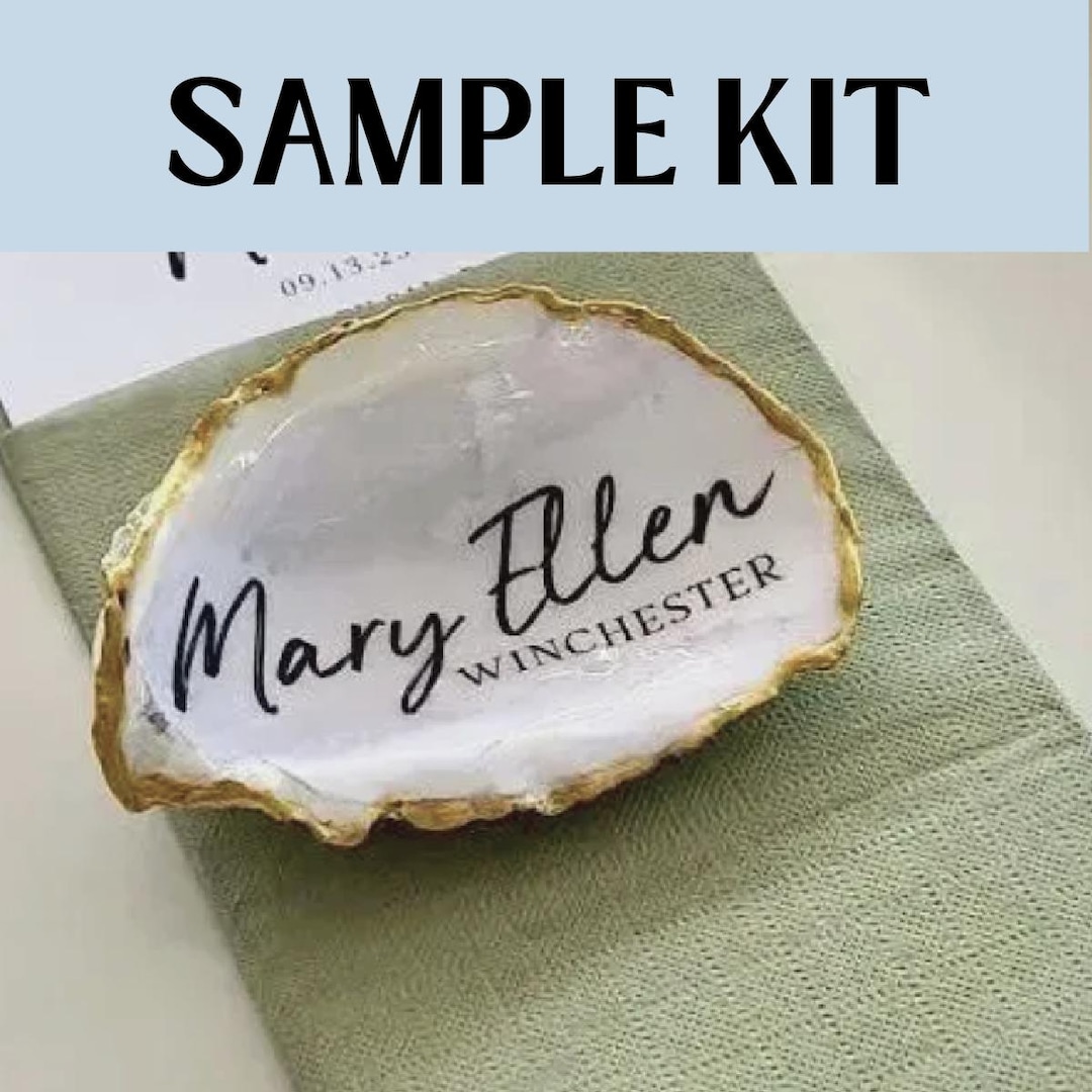Shell Name Place Setting SAMPLE BOX Customizable Oyster Shell Name Place Card: Made Fast ...