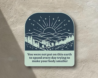 Body Positivity-stickerpakket, herstel eetstoornis, zonsondergang berg