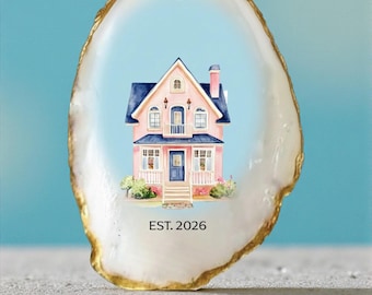 Realtor Closing Gift Custom Oyster Shell Ornament, New Homeowner, Housewarming Gift