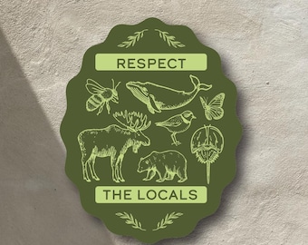 Respecteer New England Wildlife sticker - eland, kreeft, kokkels, bijen, beren