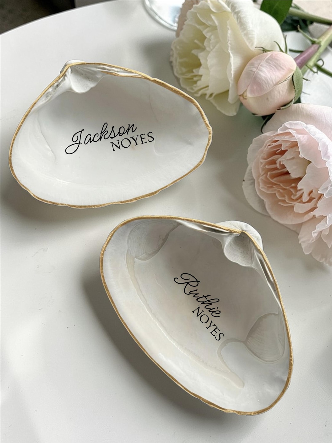 Shell Favour Customizable Clam Shell Place Card: Coastal Wedding Favor, Real Maine ...